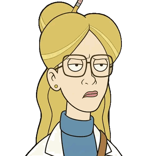 A Woman With Glasses And A Pencil In Her Hair Sticker