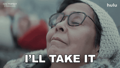 A Woman With Glasses Says " I 'Ll Take It " GIF