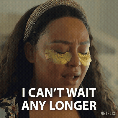 A Woman With Gold Eye Patches Says I Can T Wait Any Longer GIF