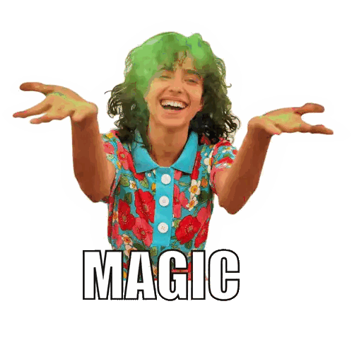 A Woman With Green Smoke Coming Out Of Her Mouth And The Word Magic Written Below Her Sticker