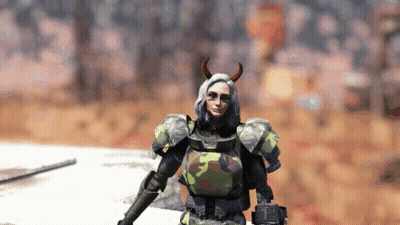 A Woman With Horns Is Wearing A Military Uniform GIF