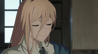 A Woman With Long Blonde Hair Is Wearing A Tie And A White Shirt . GIF