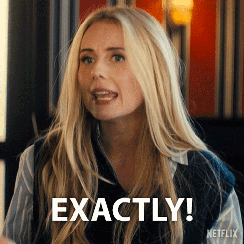 A Woman With Long Blonde Hair Says Exactly In A Netflix Advert GIF