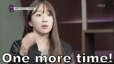A Woman With Long Hair Is Making A Funny Face And Says `` One More Time ! '' GIF