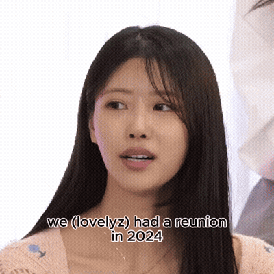 A Woman With Long Hair Says We ( Lovelyz ) Had A Reunion In 2024 GIF