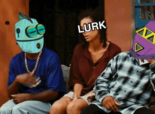 A Woman With Lurk Written On Her Face GIF