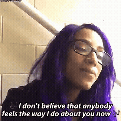 A Woman With Purple Hair And Glasses Is Saying I Don T Believe That Anybody Feels The Way I Do About You Now GIF