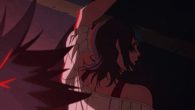 A Woman With Purple Hair Is Being Held By A Man GIF