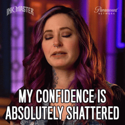 A Woman With Purple Hair Says Her Confidence Is Shattered GIF