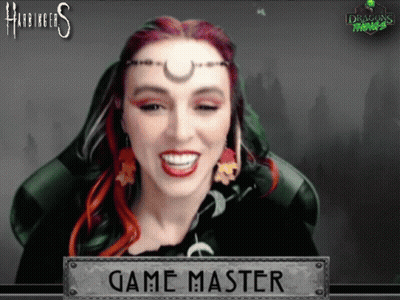 A Woman With Red Hair And A Crescent Moon On Her Head Is A Game Master GIF