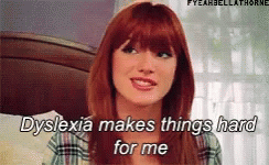 A Woman With Red Hair Is Talking About Dyslexia GIF