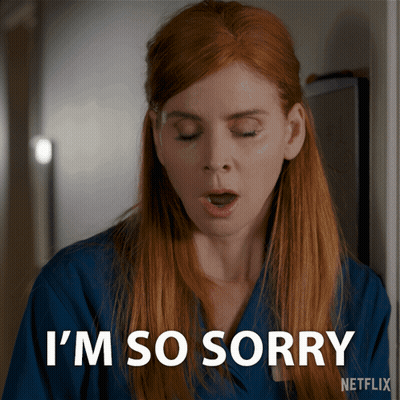 A Woman With Red Hair Says I 'M So Sorry On Netflix GIF
