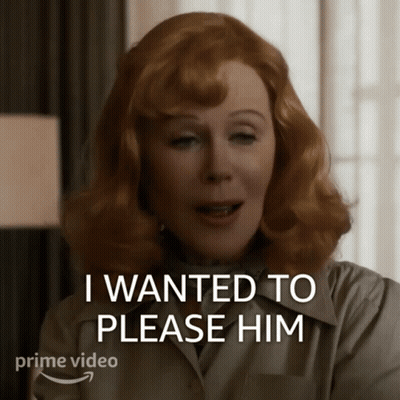 A Woman With Red Hair Says " I Wanted To Please Him " In A Prime Video Ad GIF