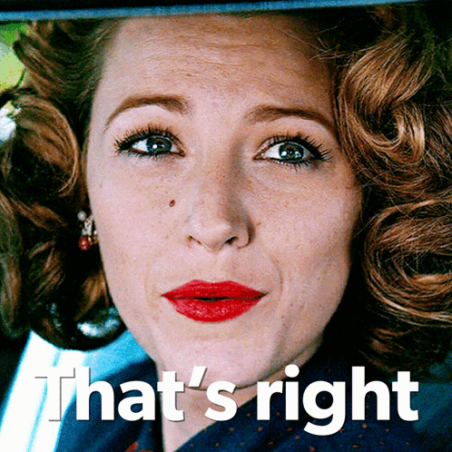 A Woman With Red Lipstick And The Words That 'S Right Below Her GIF