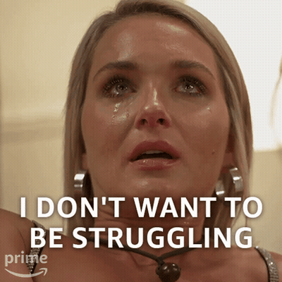 A Woman With Tears In Her Eyes Says I Don T Want To Be Struggling GIF