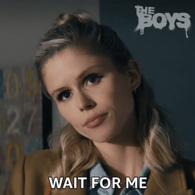 A Woman With The Words Wait For Me Written On Her Face GIF