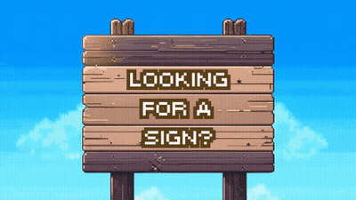 A Wooden Sign Says Looking For A Sign GIF