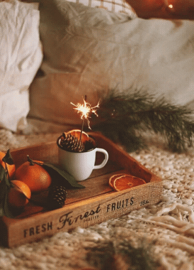 A Wooden Tray With Fresh Finest Fruits On It GIF