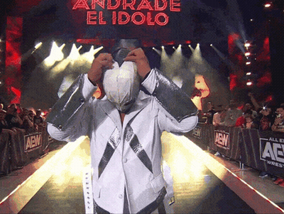 A Wrestler Named Andrade El Idolo Walks Down The Aisle GIF