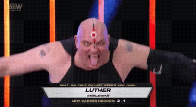 A Wrestler Named Luther Is On A Wrestling Show GIF