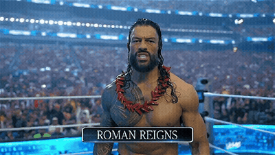 A Wrestler Named Roman Reigns Is In A Wrestling Ring GIF