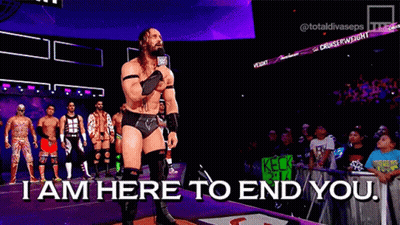 A Wrestler Says I Am Here To End You While Standing On The Ring GIF
