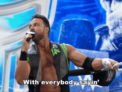 A Wrestler Says With Everybody Sayin ' While Holding A Rope GIF