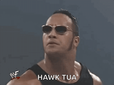A Wrestler Wearing Sunglasses Says Hawk Tua GIF