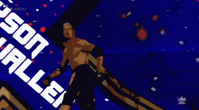 A Wrestling Match Between Grayson Waller And John Waller Is Being Shown GIF