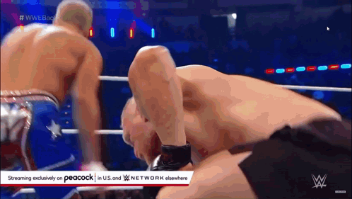 A Wrestling Match Is Being Streamed On Peacock In Us And Network Elsewhere GIF
