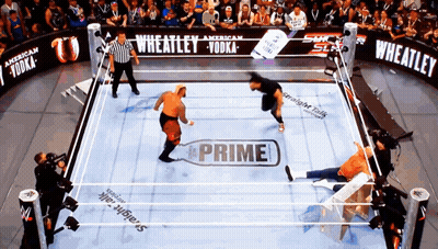 A Wrestling Ring With A Bottle Of Prime In The Middle GIF