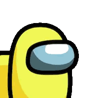A Yellow Among Us Character With A Blue Eye And A Black Outline . Sticker