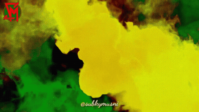 A Yellow And Green Background With The Name Subkymusni On The Bottom GIF