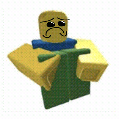 A Yellow And Green Roblox Character With A Crying Face Is Holding A Gun . GIF