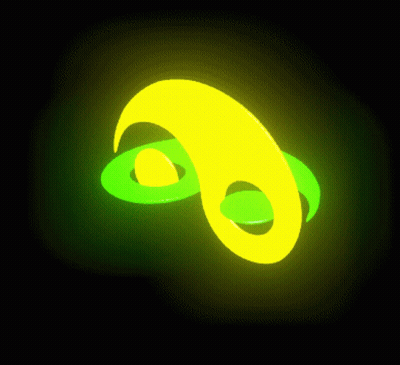 A Yellow And Green Swirl On A Dark Background GIF