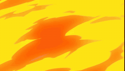 A Yellow And Orange Background With A Swirl Of Flames Coming Out Of It GIF