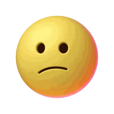 A Yellow And Orange Smiley Face With A Sad Look On Its Face Sticker