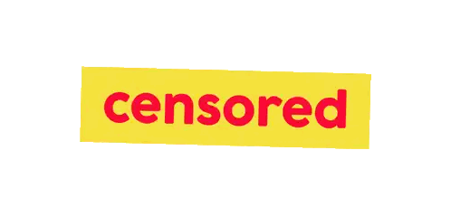 A Yellow And Red Sign That Says Censored Sticker