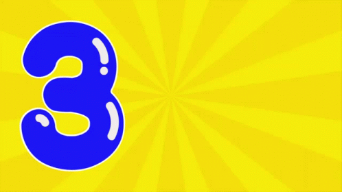 A Yellow Background With A Blue Number 3 And The Words Questions To Ask Today GIF