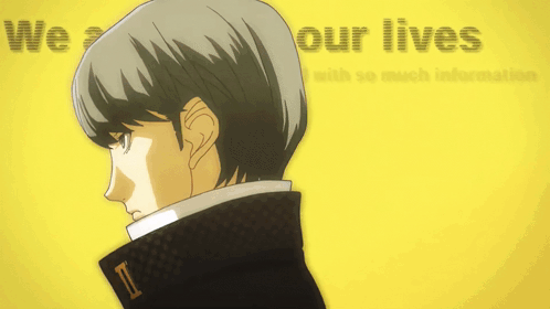 A Yellow Background With A Cartoon Character And The Words " Are Living " GIF