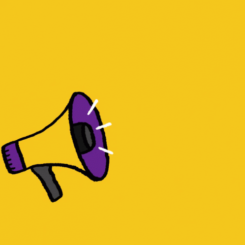 A Yellow Background With A Purple Megaphone And The Words Go Vote Minnesota On It GIF
