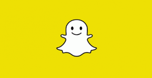 A Yellow Background With A Snapchat Icon On It GIF