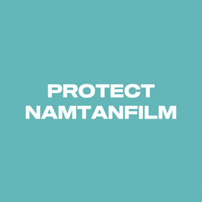 A Yellow Background With The Words Protect Namtanfilm In Black Letters GIF