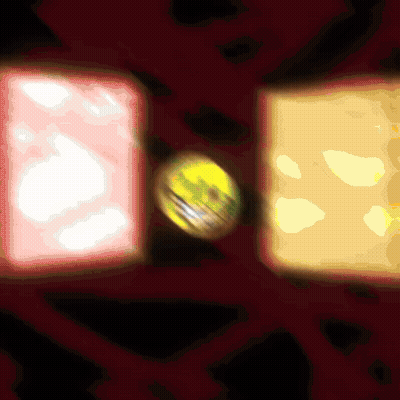 A Yellow Ball Is In The Middle Of A Red Circle GIF