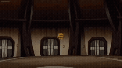 A Yellow Ball With A Face On It Is Spinning In A Cartoon . GIF
