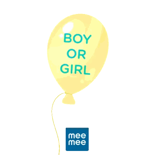 A Yellow Balloon With The Words Boy Girl On It Sticker