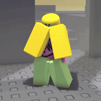A Yellow Block With The Letter W On It Stands On A Tiled Floor GIF