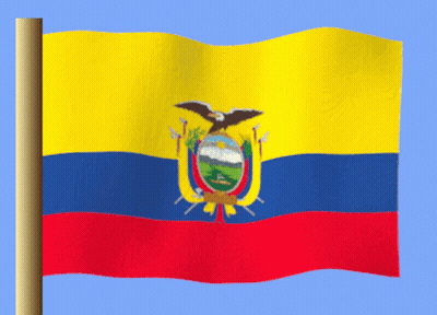 A Yellow Blue And Red Flag With An Eagle In The Center GIF