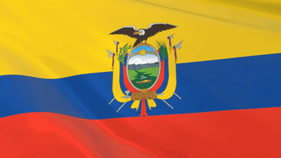 A Yellow Blue And Red Flag With An Eagle On The Top GIF