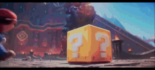 A Yellow Box With A Question Mark On It GIF